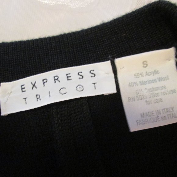 EXPRESS TRICOT BLACK TUNIC V NECK SWEATER/BLAZER/CARDIGAN - Picture 4 of 13